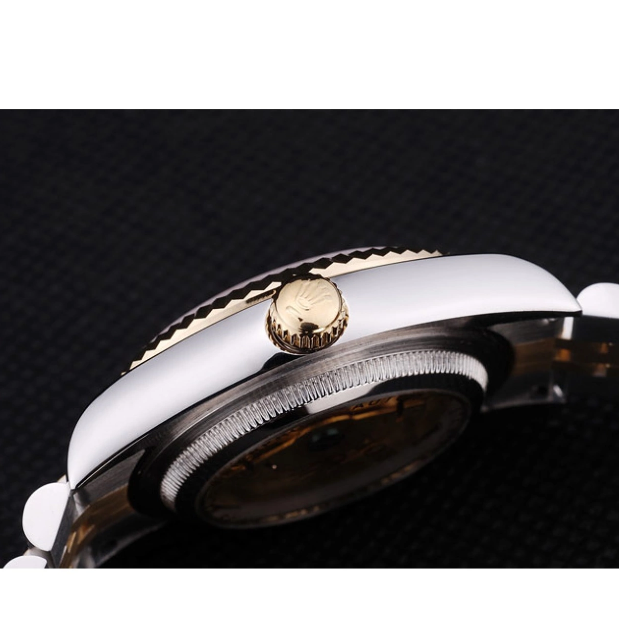 Aaa replica watch Datejust Rolex Ribbed Gold 7452 Bezel Dial Diamonds 0821